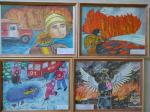 Приглашаем посетить выставку детских рисунков, посвящённых 35-летию МЧС России